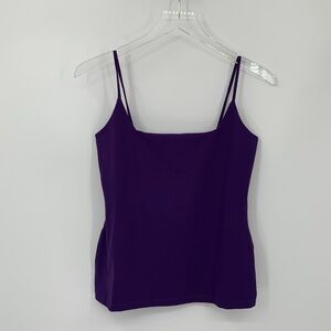 Susana Monaco square triangle tank top short blouse galaxy purple jersey new L